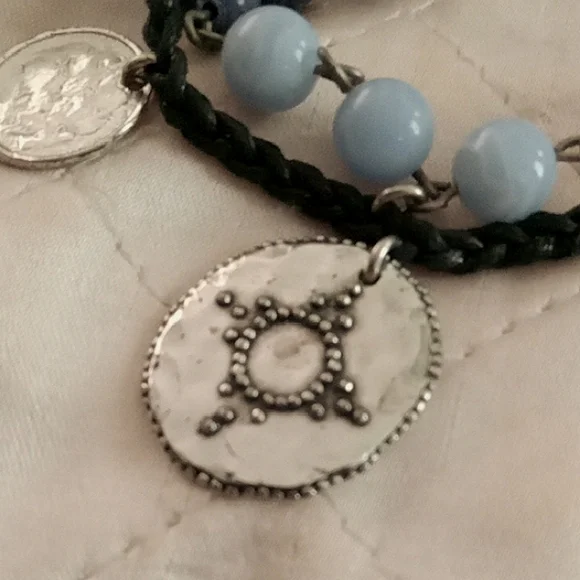 J. Jill Blue and Silver Beaded Charm Bracelet - Picture 3 of 11
